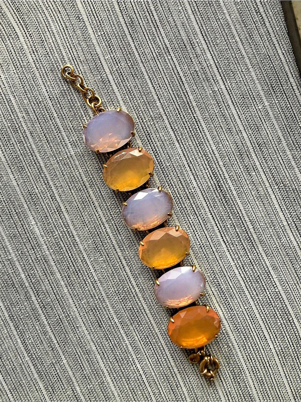J. Crew Statement Bracelet Pink Iridescent Stones